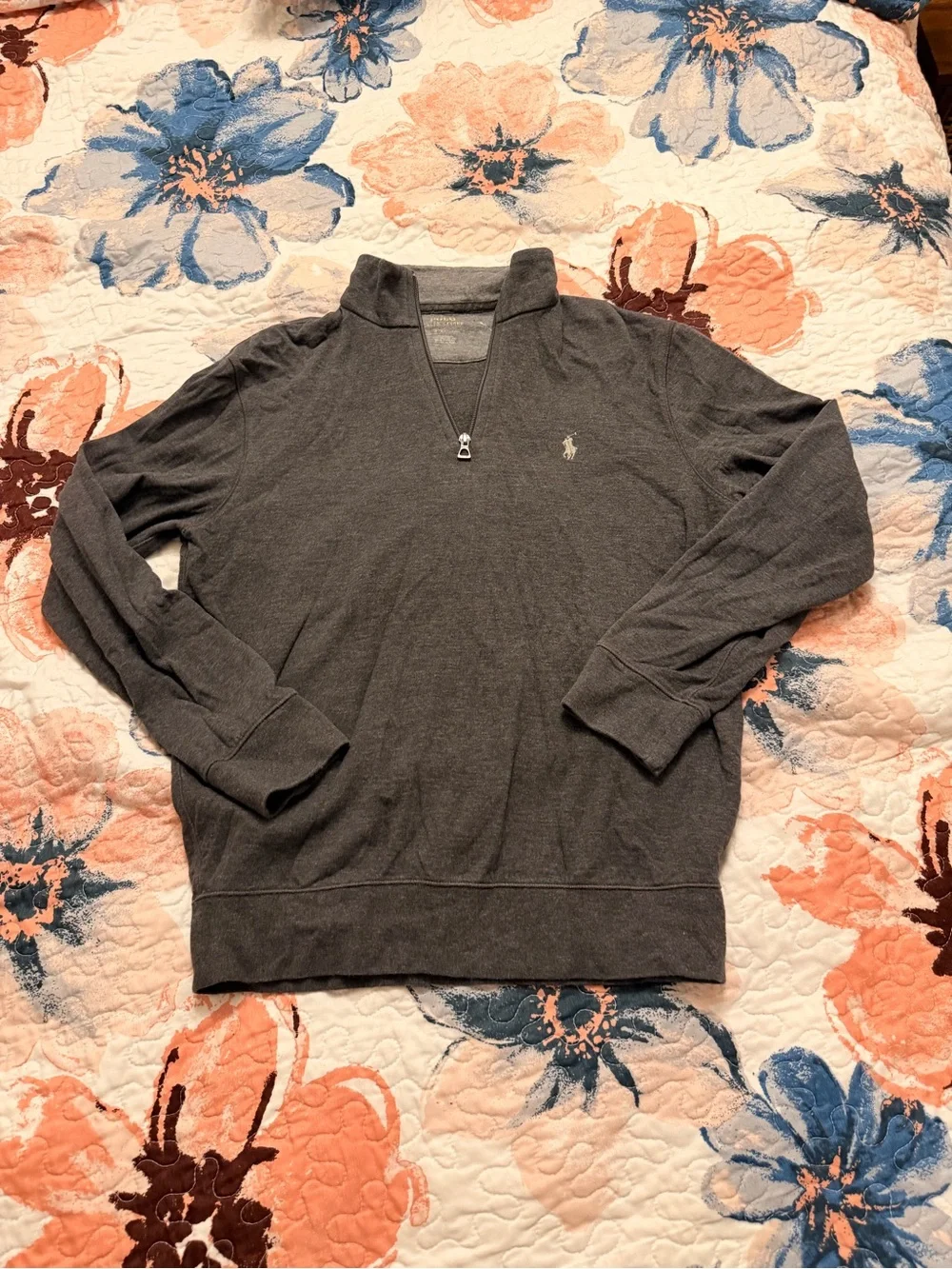 Polo by Ralph Lauren Charcoal Gray Quarter-Zip Sweatshirt